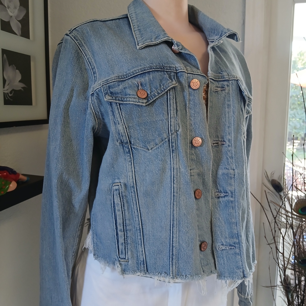 Eesome Light Blue Denim Jacket with Copper Accents
